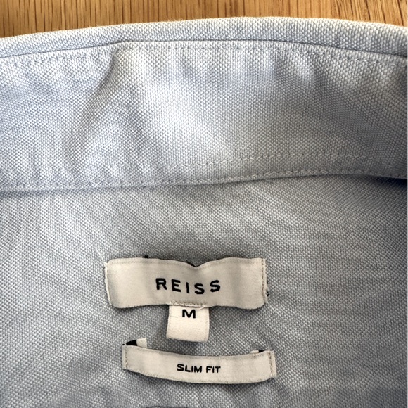 Reiss Blue Men’s Greenwich Oxford Slim Fit Shirt - Medium M Long Sleeve - Picture 3 of 4